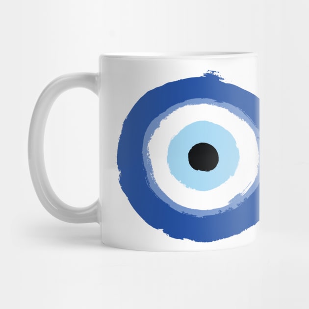 Evil Eye Artistic Blue Greek Symbol Of Protection by ProjectX23 Orange